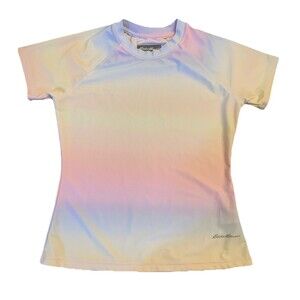 Eddie Bauer Girl’s Medium 10/12 Ombre Pastel Rash Guard Swim Surf Beach Swimsuit